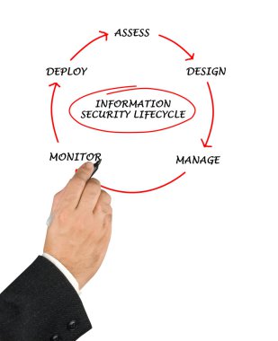 Diagram of information security lifecycle clipart