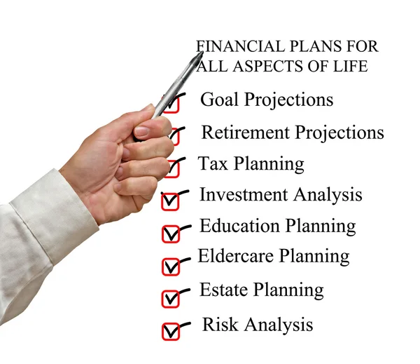 Kontrolní seznam pro finanční plány — Stock fotografie