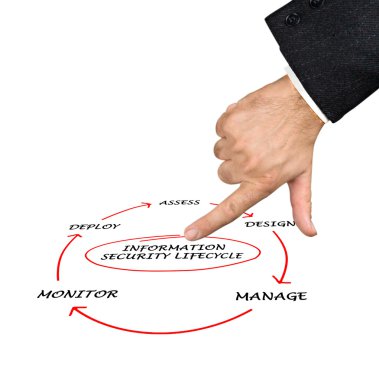 Diagram of information security lifecycle clipart