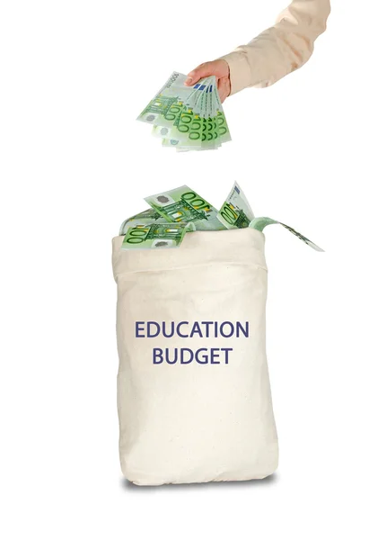 Сумка с бюджетом на образование — стоковое фото