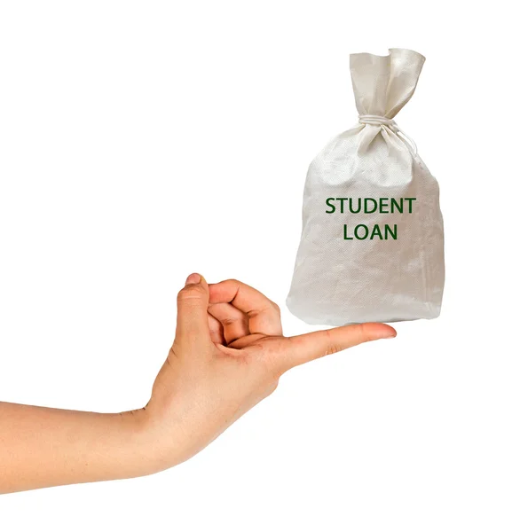Tas met student lening — Stockfoto