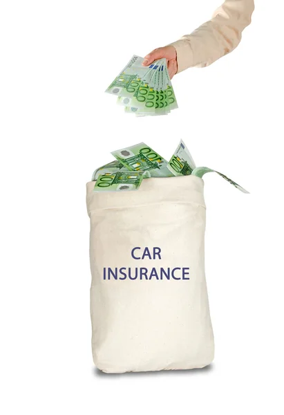 自動車保険を持つバッグします。 — ストック写真