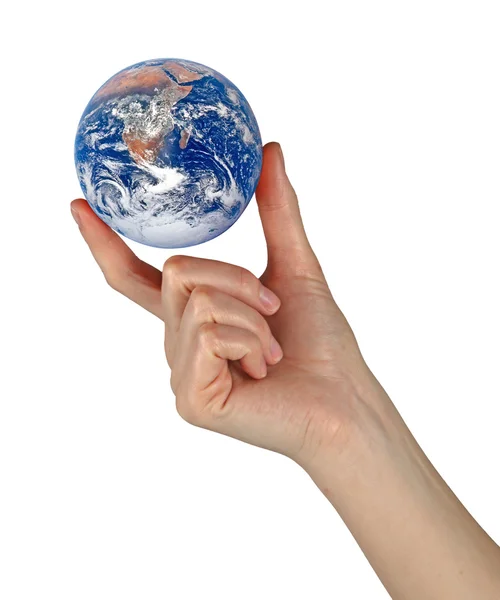 Planet earth in fingers — Stock Photo, Image