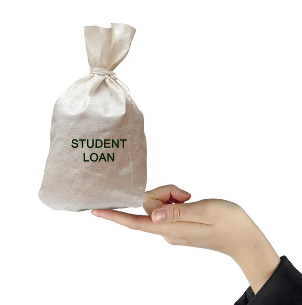 Bolsa con préstamo estudiantil —  Fotos de Stock