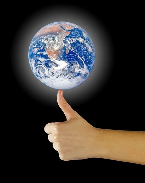 Planety ziemi, na finger.elements tego obrazu, dostarczone przez nasa — Zdjęcie stockowe