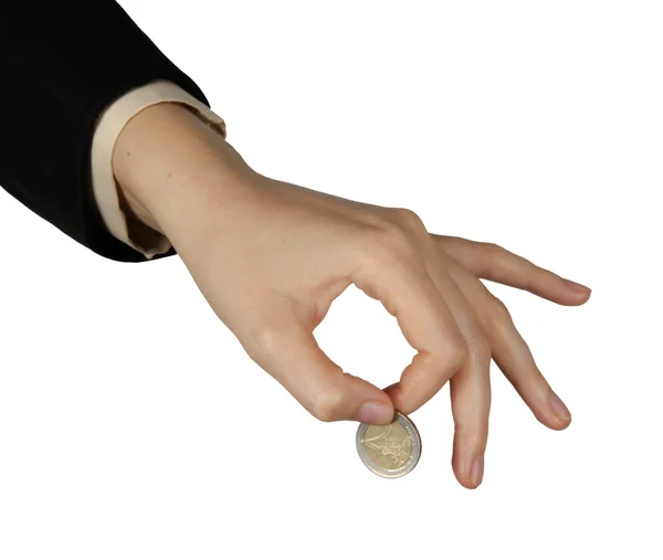 Manos con monedas — Foto de Stock
