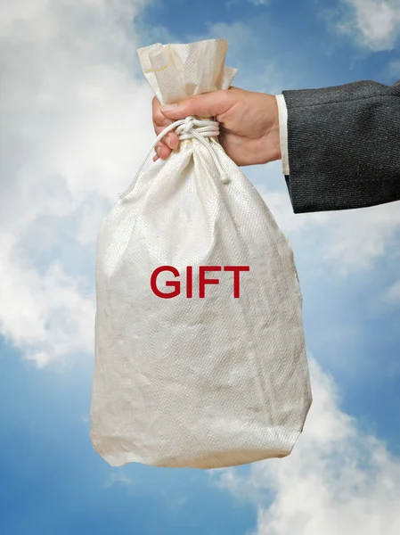 Bag with gift — Stock Photo, Image