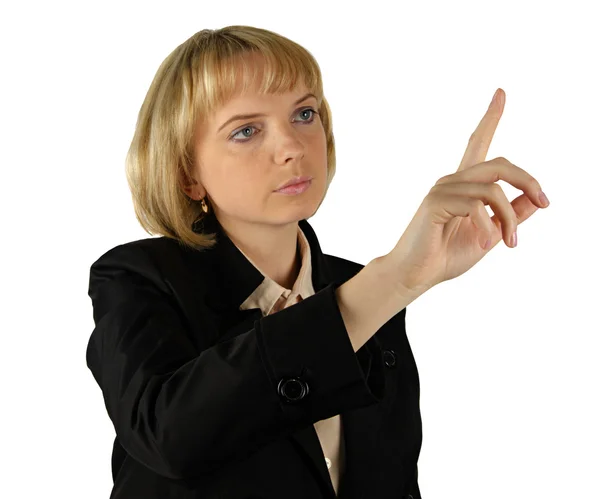 Woman showing direction — Stock Photo, Image