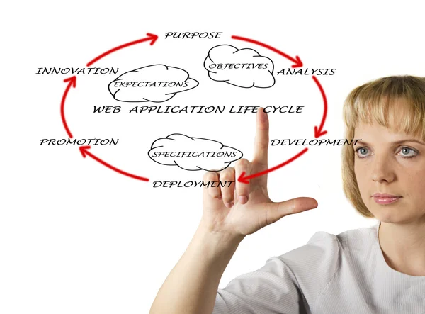 Prezentacja cyklu życia aplikacji sieci web — Zdjęcie stockowe