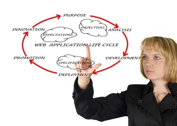 Apresentação do ciclo de vida da aplicação web — Fotografia de Stock