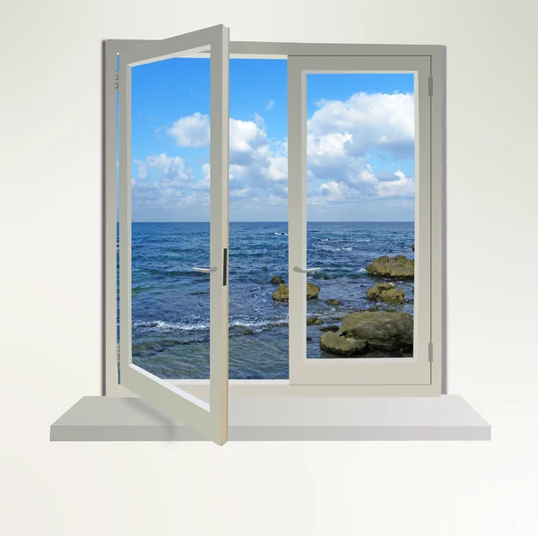 Door to sea coast — Stock Photo, Image