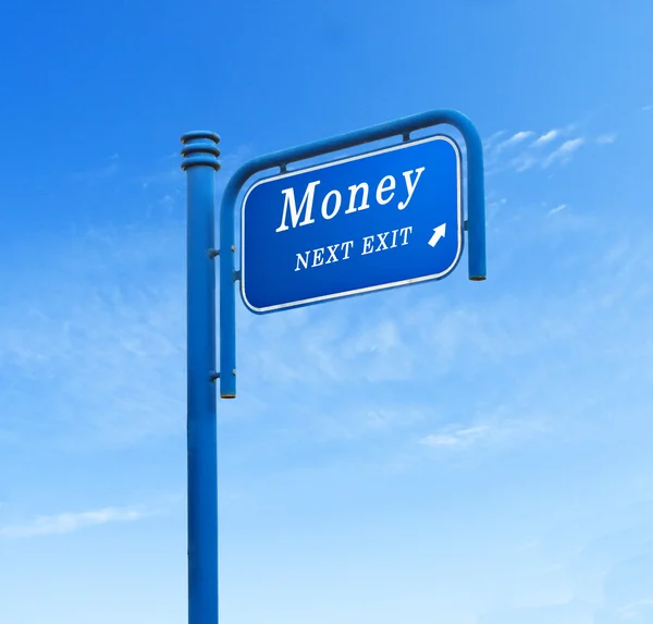 Road sign to money — Stock Photo, Image