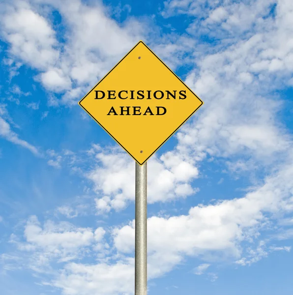 Road sign to decisions — Stock Photo, Image