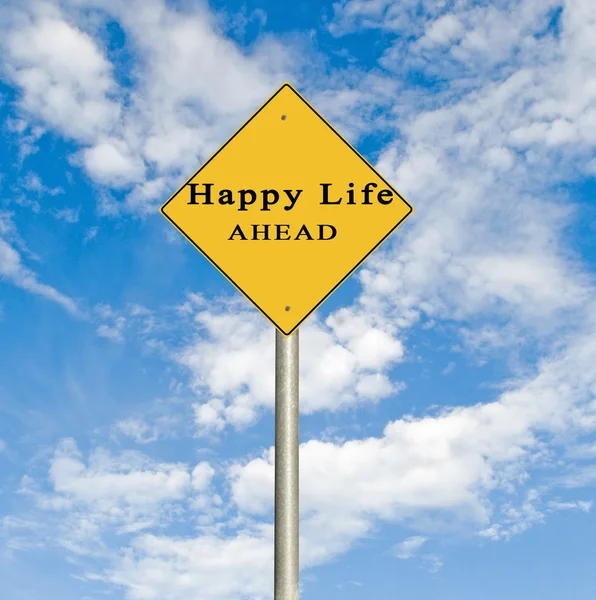 Sinais de estrada para a vida feliz — Fotografia de Stock