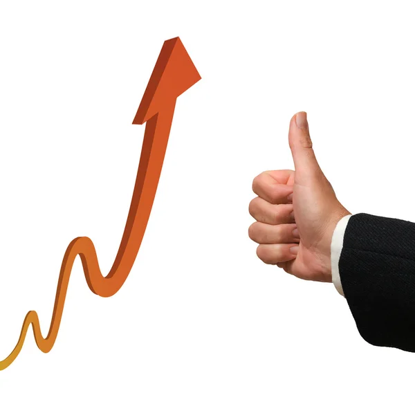 A businessman with a chart — Stock Photo, Image