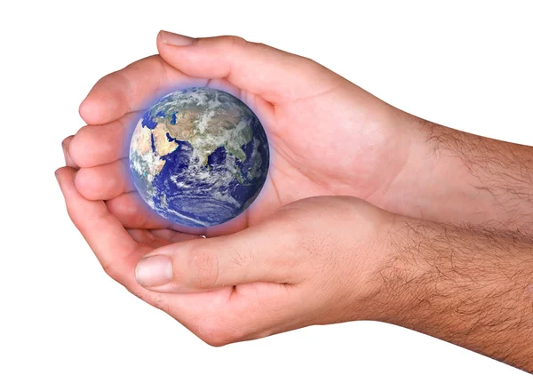 Planet in hands — Stock Photo, Image