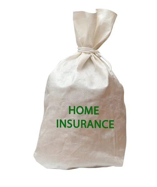 Bag with home insurance — Stock Photo, Image