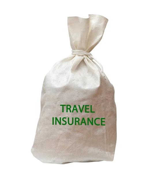 Bag with travel insurance — Stock Photo, Image