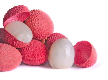 Lychees isolated on white background clipart