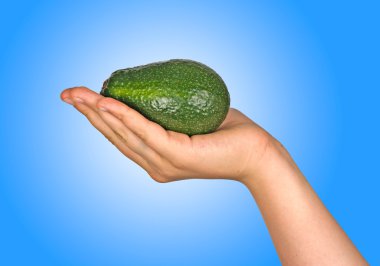 Hand with avocado clipart
