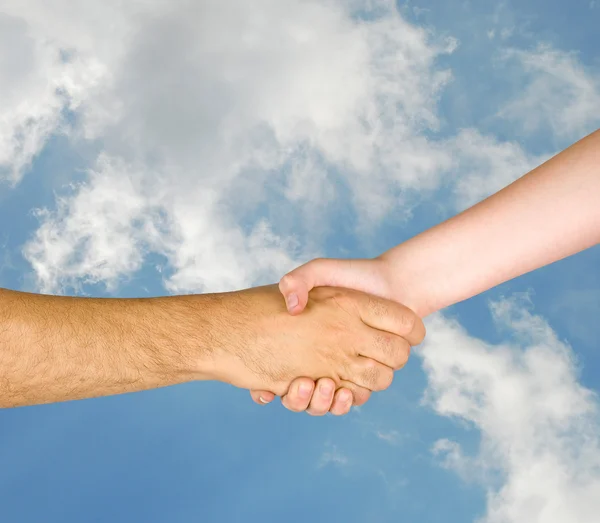 stock image Handshaking man and girl