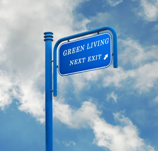 Road signs to green living — Stock Photo, Image