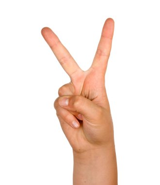 Close up of V (victory ) gesture clipart