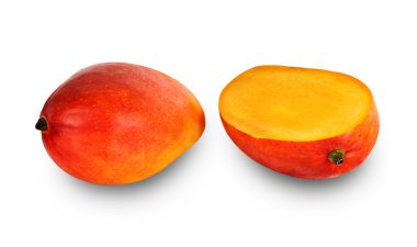 Mango ve beyaz arka plan üzerinde izole mango bölümü