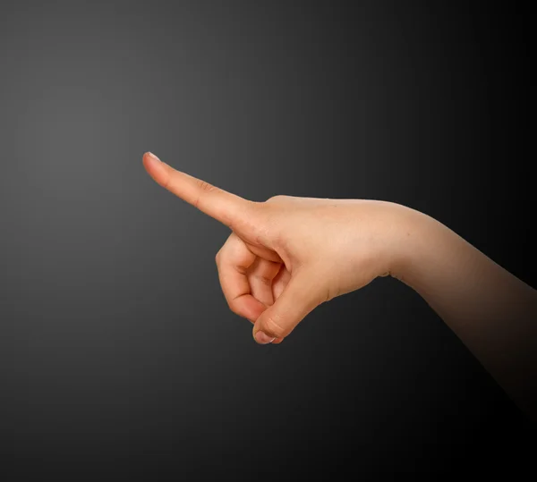 Hand pointing left — Stock Photo, Image