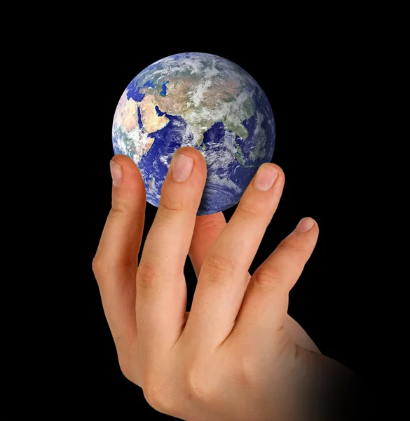 Main avec la planète Terre — Photo