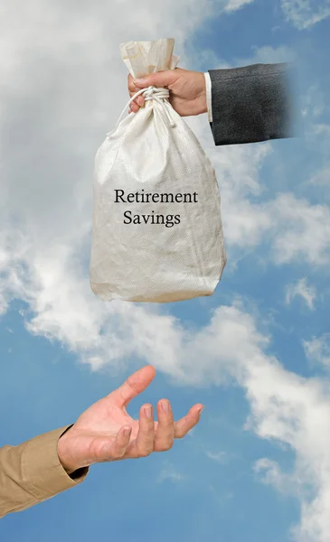 Сумка з пенсійними заощадженнями — стокове фото
