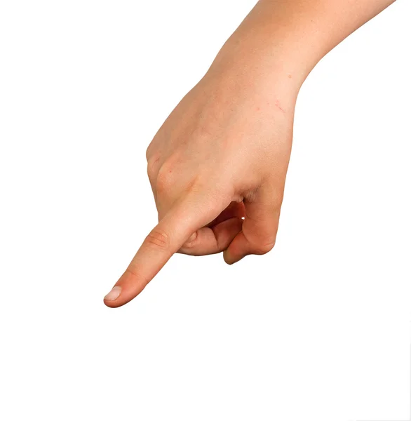 Hand pekar vänster — Stockfoto