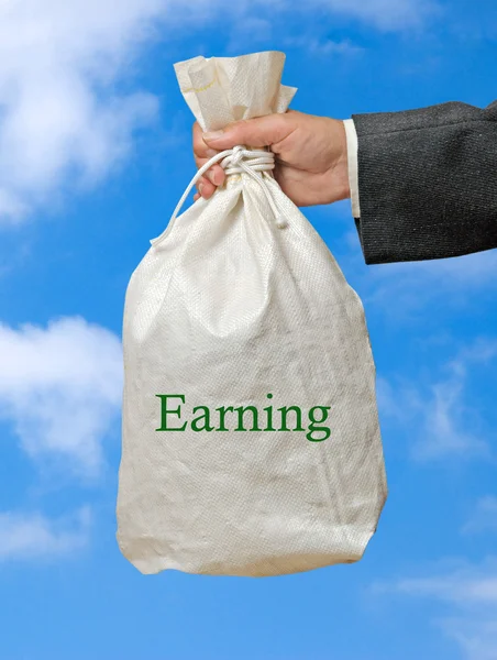 Bag with earning — Stock Photo, Image