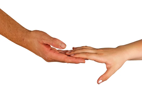 Handshaking homem e mulher — Fotografia de Stock