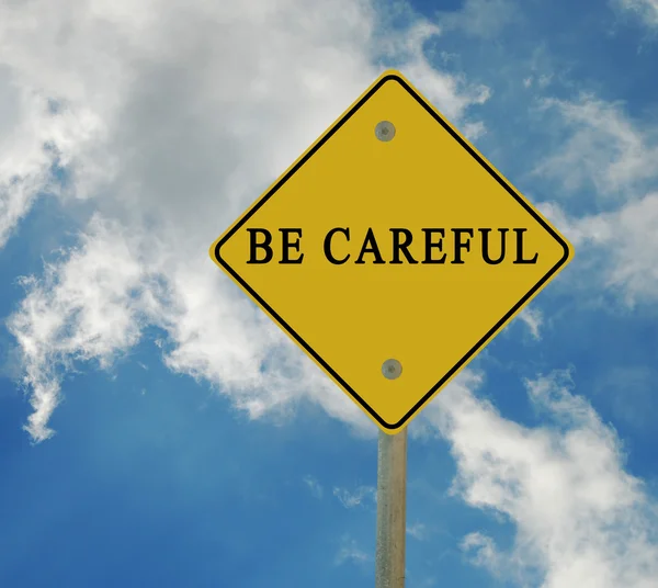 Road sign to be careful — Stock Photo, Image