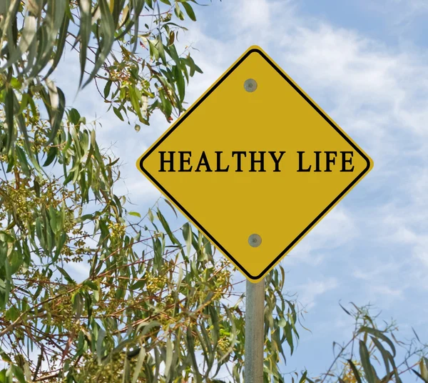 Sağlıklı yaşam için yol levhası — Stok fotoğraf