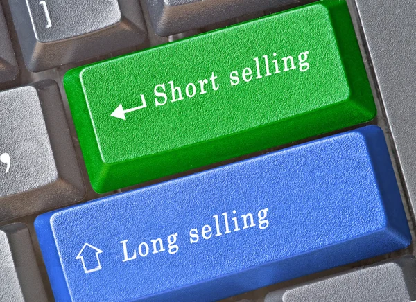 Hot keys for long and short selling — Stock Photo, Image