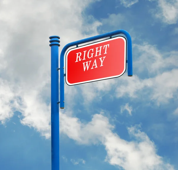 Doğru yol için yol işareti — Stok fotoğraf