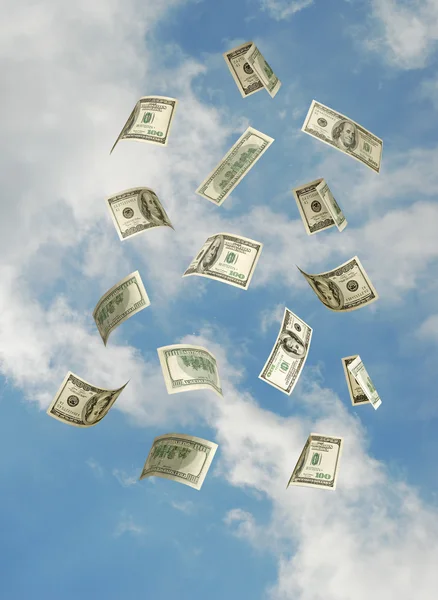 Dollari che cadono dal cielo — Foto Stock