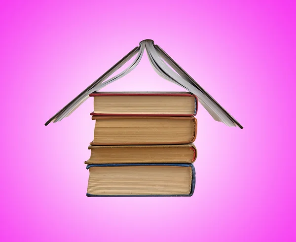 Livros sobre rosa — Fotografia de Stock