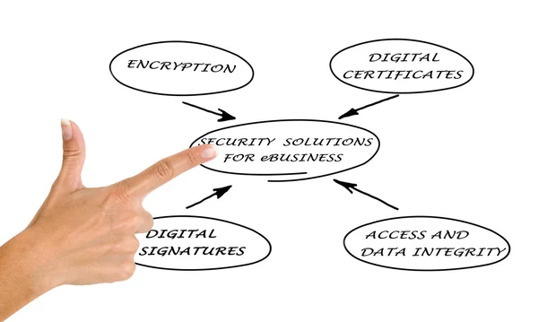 Diagram of security solutions for eBusiness — Stock Photo, Image