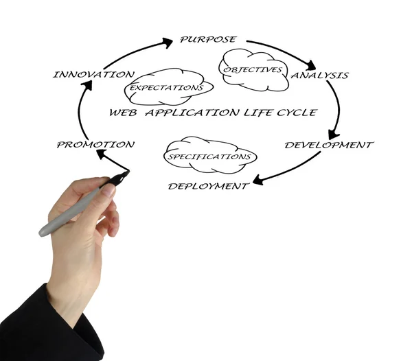 Presentazione del ciclo di vita delle applicazioni web — Foto Stock