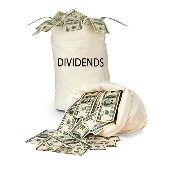 Zak van dividenden — Stockfoto