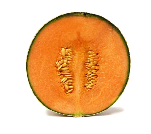 Sekcja melon na białym tle — Zdjęcie stockowe