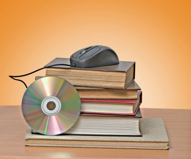 Books, dvd, and mouse clipart