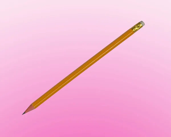 粉红色的背景上孤立的铅笔 — 图库照片