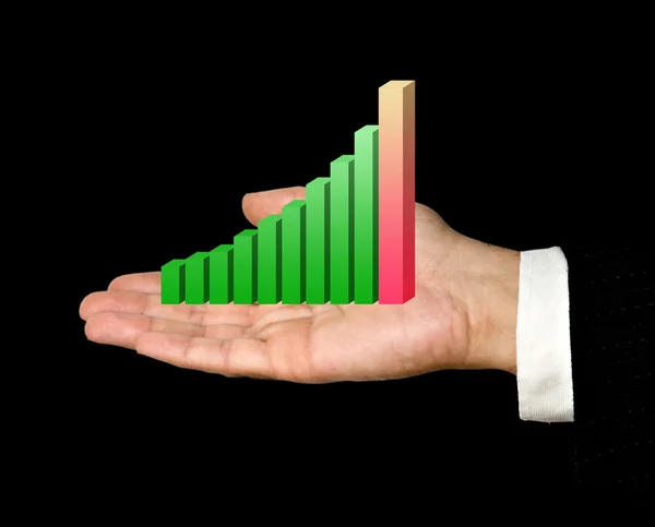 Showing a bar chart — Stock Photo, Image