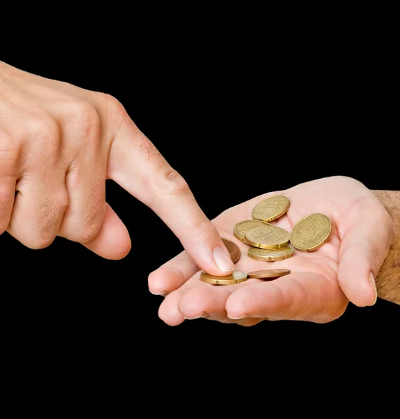 Counting coins — Stock Photo, Image