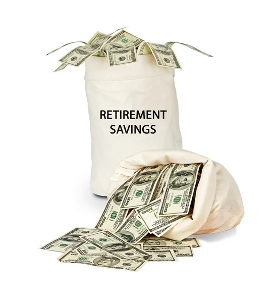 Sacchetto con risparmi di pensione — Foto Stock