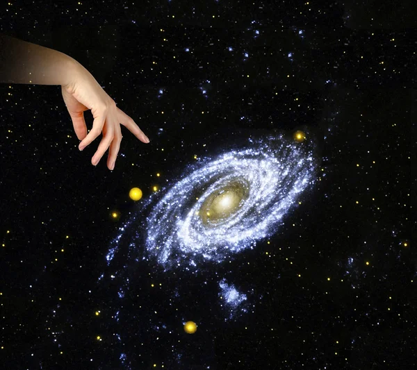 Wskazując na naszych galaxy.elements to zdjęcie dostarczone przez nasa — Zdjęcie stockowe